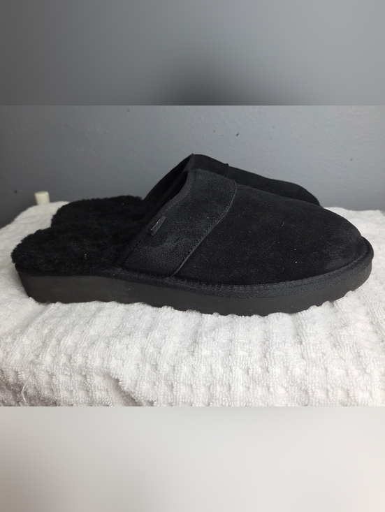 UGG Black Suede Slip-On Indoor Slippers